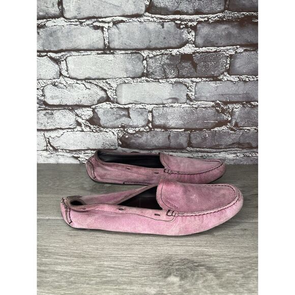 Prada Pink Suede Leather Driving Loafers Shoes Women Sz 38EU/7.5M US - Picture 5 of 16